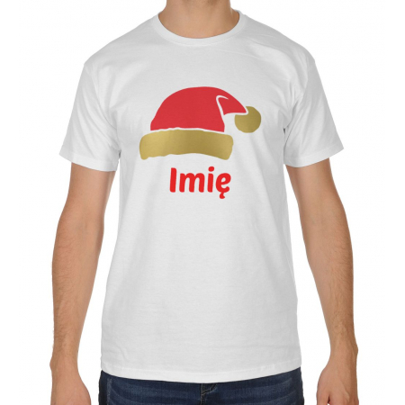 Koszulka męska na mikołajki czapeczka świąteczna